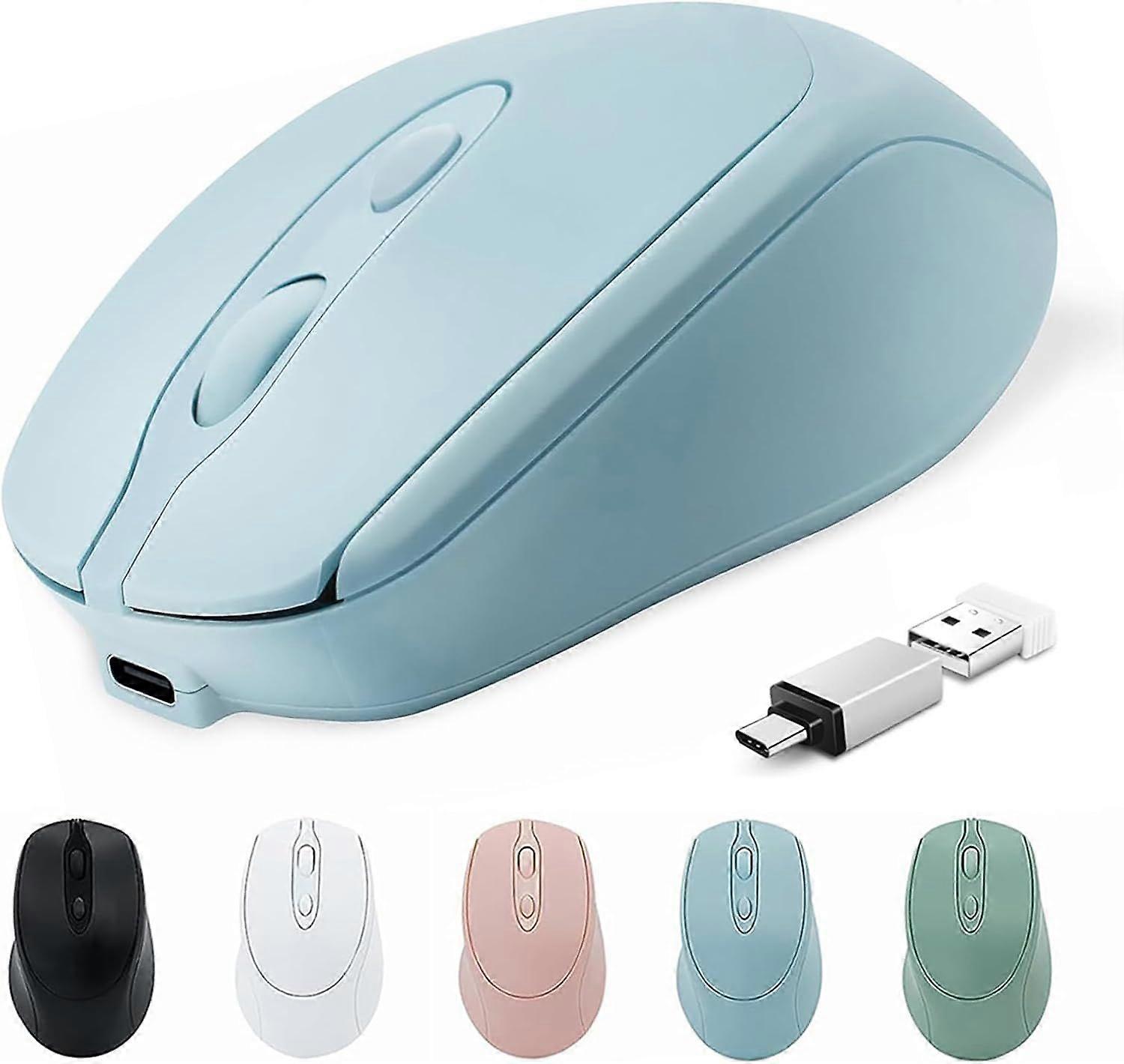 Bluetooth Wireless Mouse Rechargeable USB C for MacBook Pro/Air, Bluetooth Type C Mouse for Mac/iPad/PC/Notebook/Tablet, Ergonomic Silent Wireless Com
