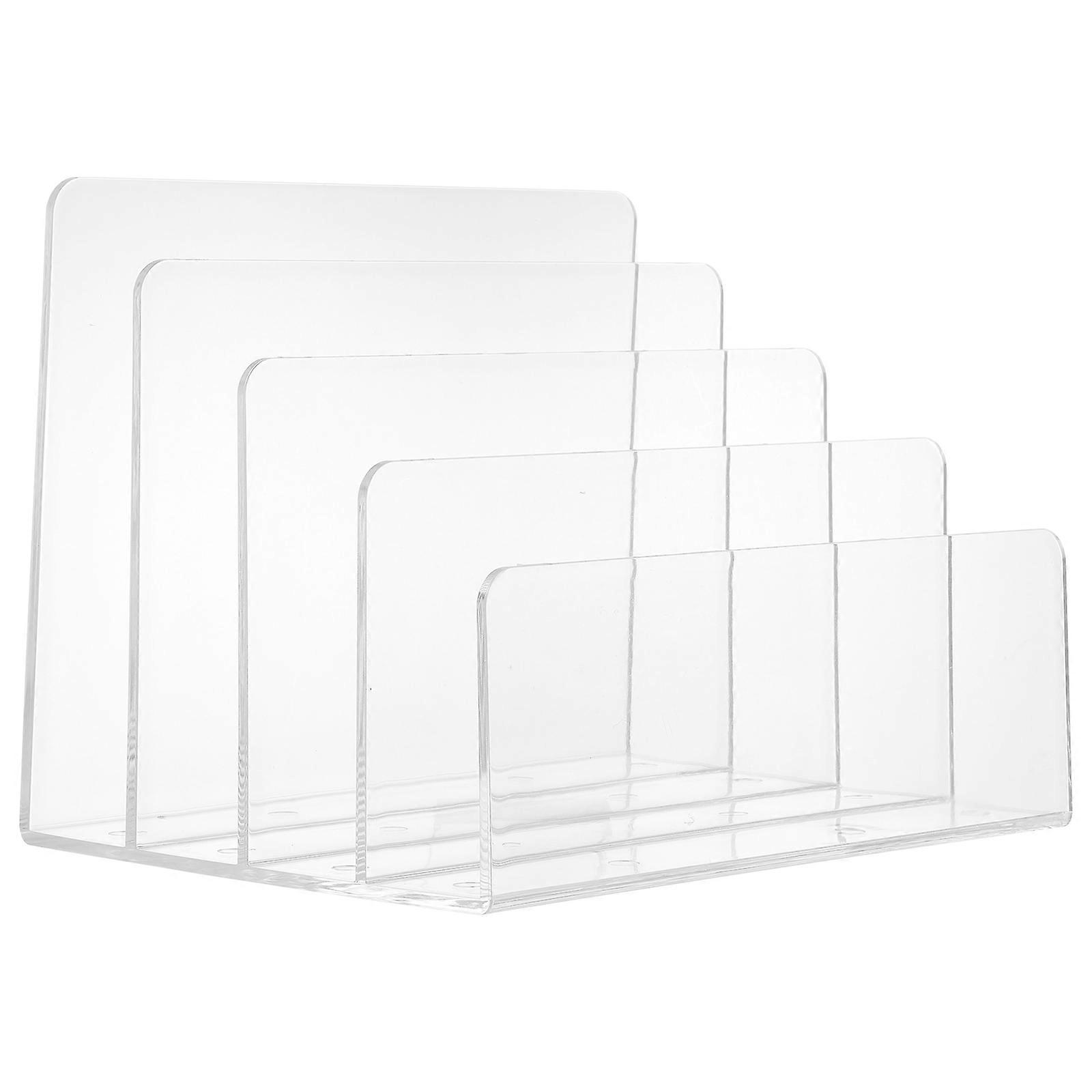 Transparent Book End Desktop Bookend for Storage with Material