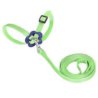 Bird Harness Parrot Leash Adjustable Birds Nylon AntiBite Rope for Outdoor Training(Green )