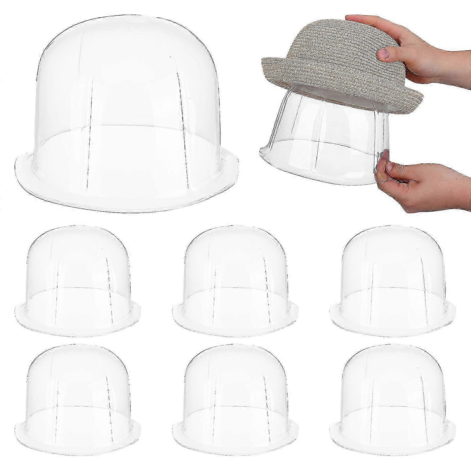 8pcs Plastic Hat Stands Hat Package Support Hat Display Holders Dome Hat Shape Protector Holder