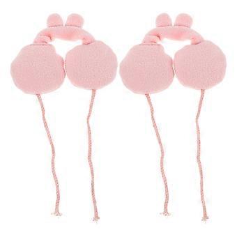 Conjunto de 2 protetores de orelha de pelúcia para bonecas de 10 cm - Acessórios de inverno para bonecas, ideais para estilizar e vestir - Miniaturas de protetores de orelha macios com desenhos animados.