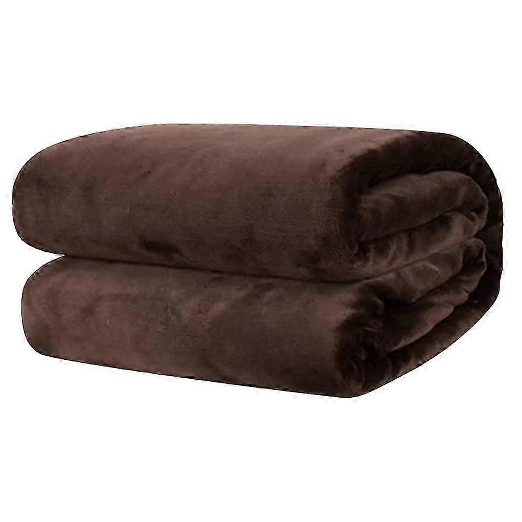 Coffee Flannel Microfiber Throw, 50 cm x 70 cm