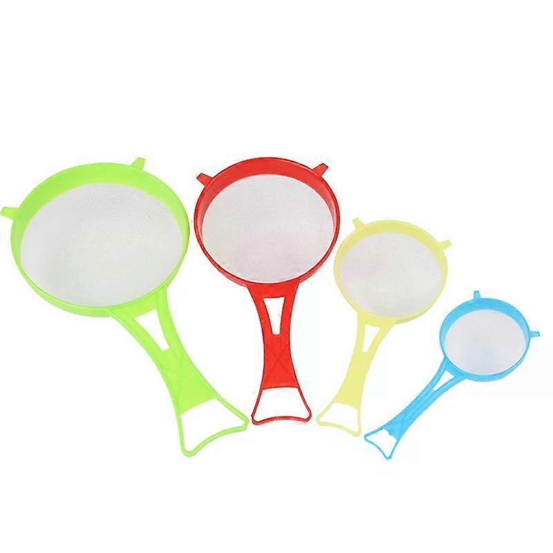 4Pcs/Set Multi Colour Flour Sieve Plastic Kitchen Strainer Purpose Colander Set Four Sizes DIY Tools