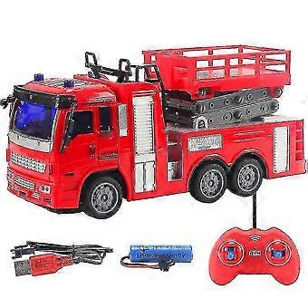 Carros de brinquedo sem fio de controle remoto do caminhão de bombeiros com luzes conduzidas Modelo de carros de engenharia para crianças Gifts-yuyu