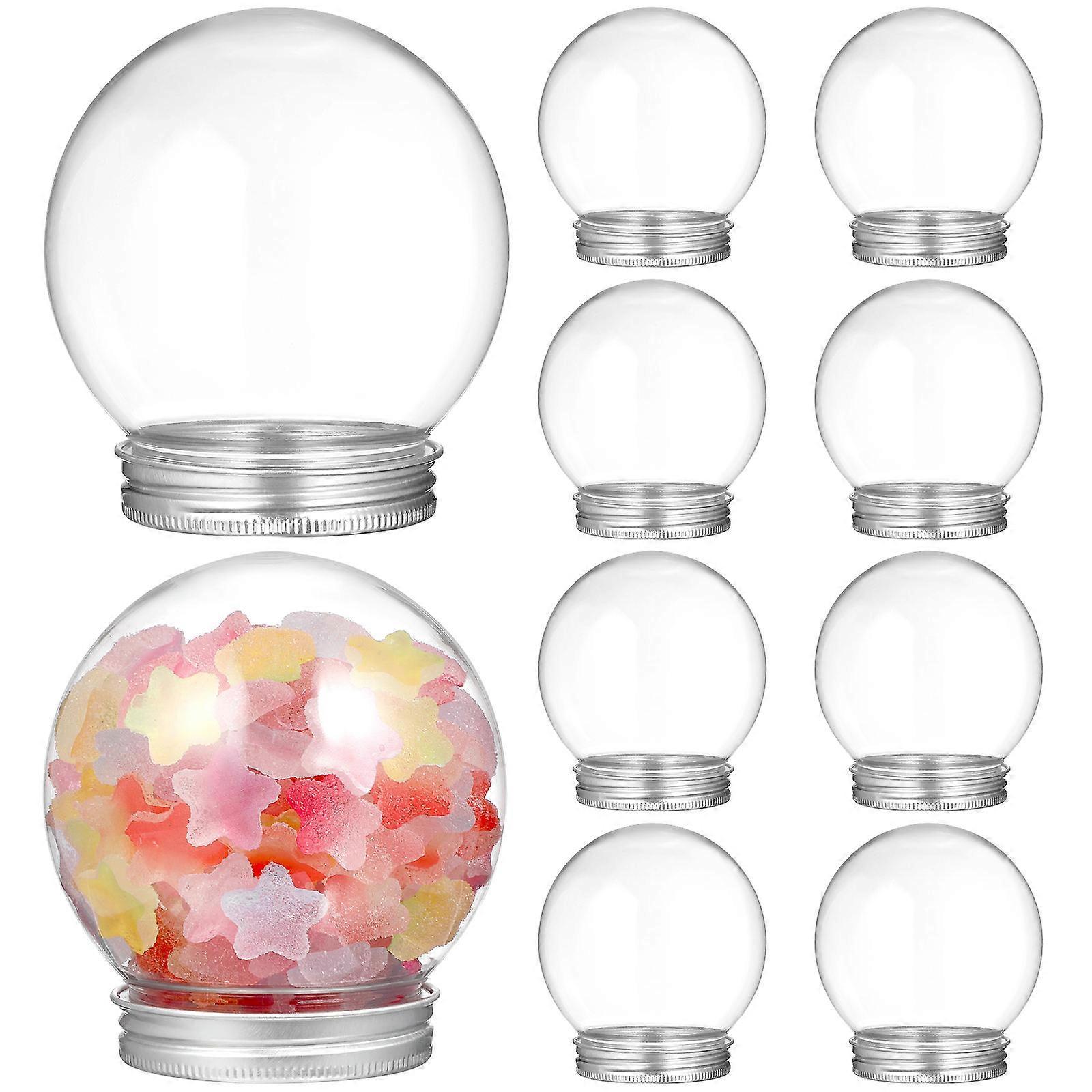 10pcs Empty Christmas Ball Transparent Candy Container Sweets Bottle Multi-functional Snow Globe