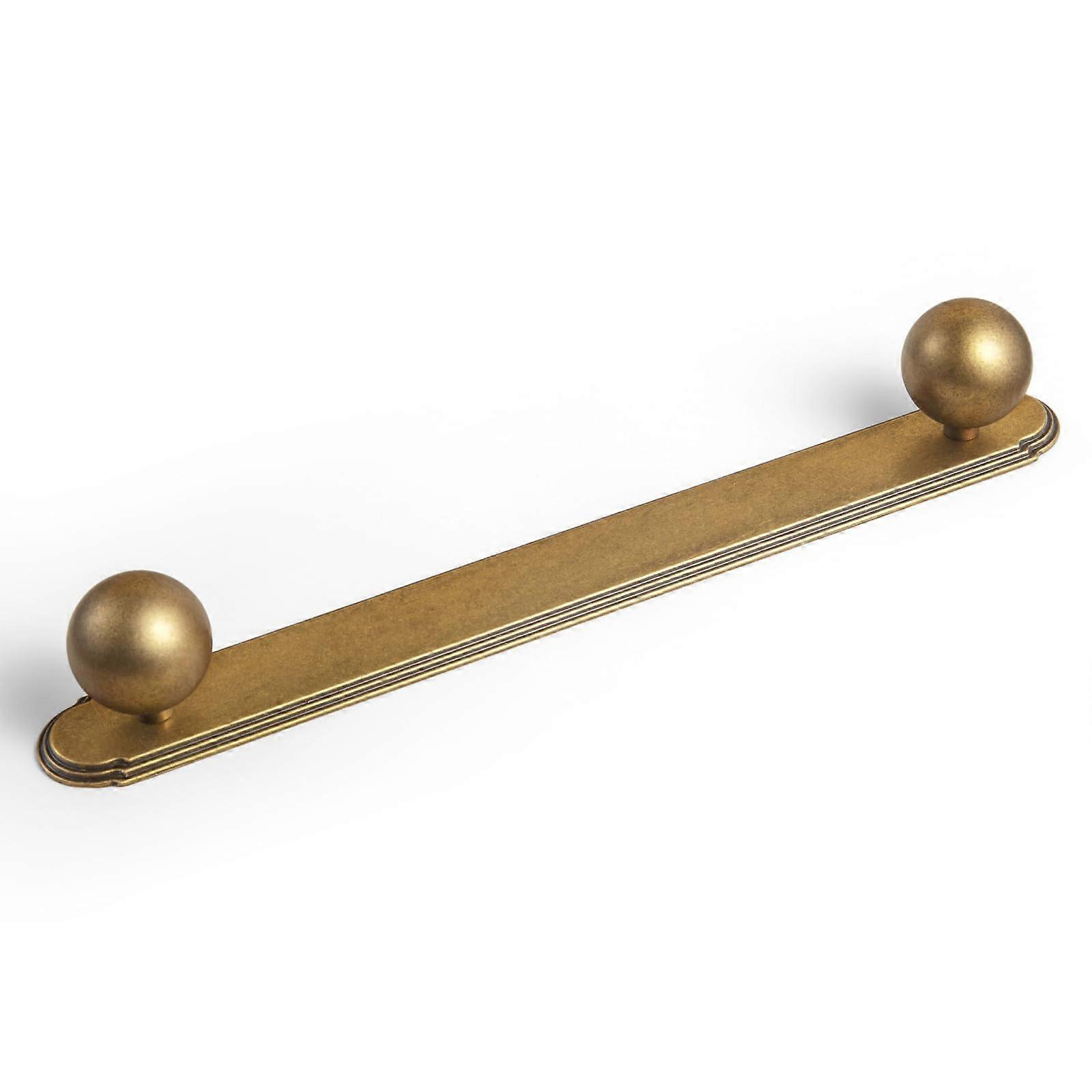 Antique Brass Cabinet Knobs with 7.6in Oval Backplate Double Knob Design, 2 Pack