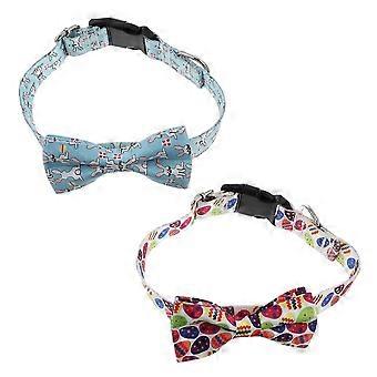 2pcs Adorable Cat Bowtie Collars Easter Theme Adjustable Dog Collars Pet Supply-zJJy