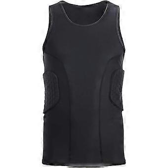 Simple men's padded compression shirt sports protection vest sun protection clothing football basketball training vest