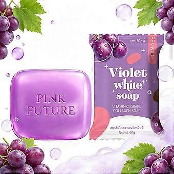Grape Collagen Body Soap, Infused Vitamin C, Gentle Skin Cleansing, Remove Surface Impurity, Refresh Skin For Daily Body Washing Care, 60G