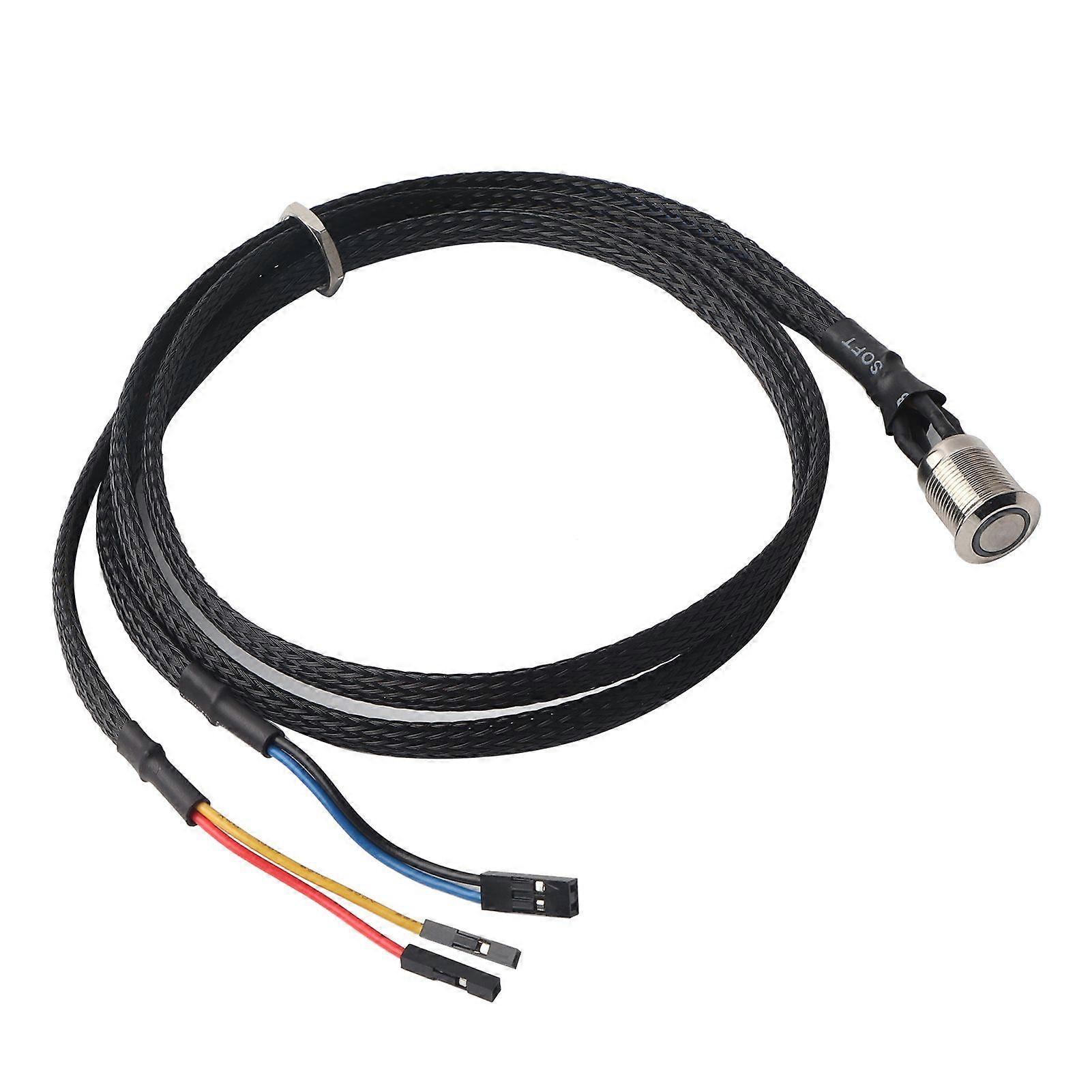 Desktop Computer Host Restart Button Metal Reset SW Button with CableBlue