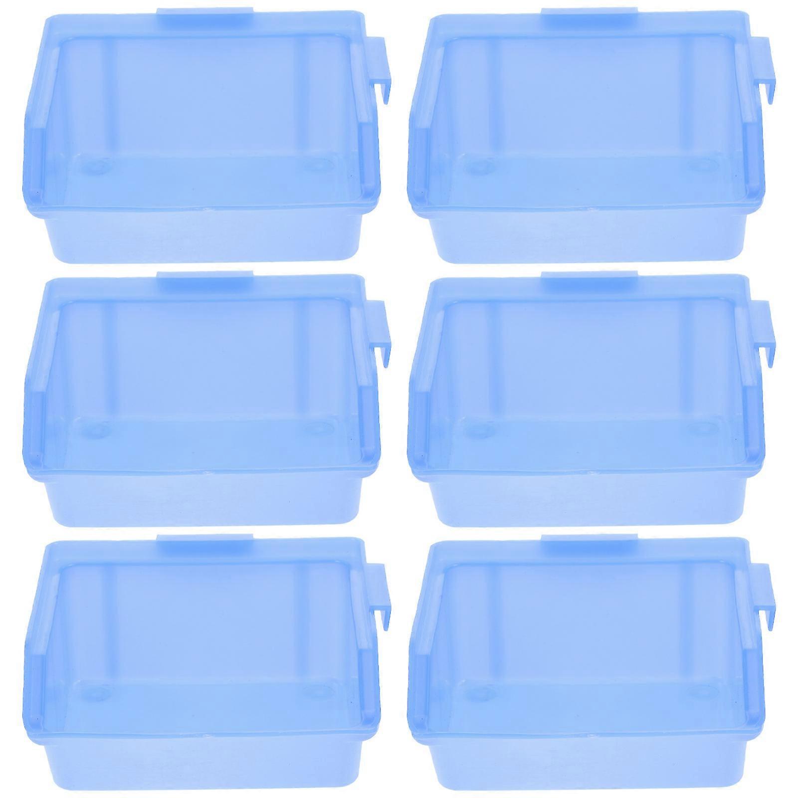 Five Hardware Storage Boxes Plastic Nesting Shelf Bin Boxes for Classification 6Pcs