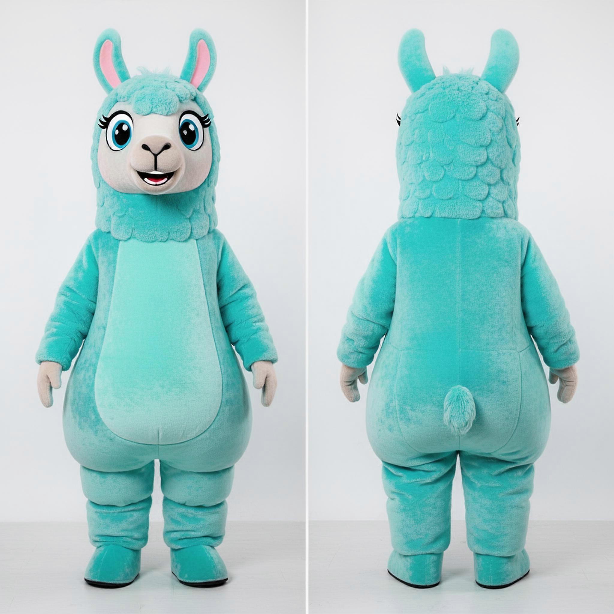 MASTICOT Turquoise Cartoon Llama Mascot