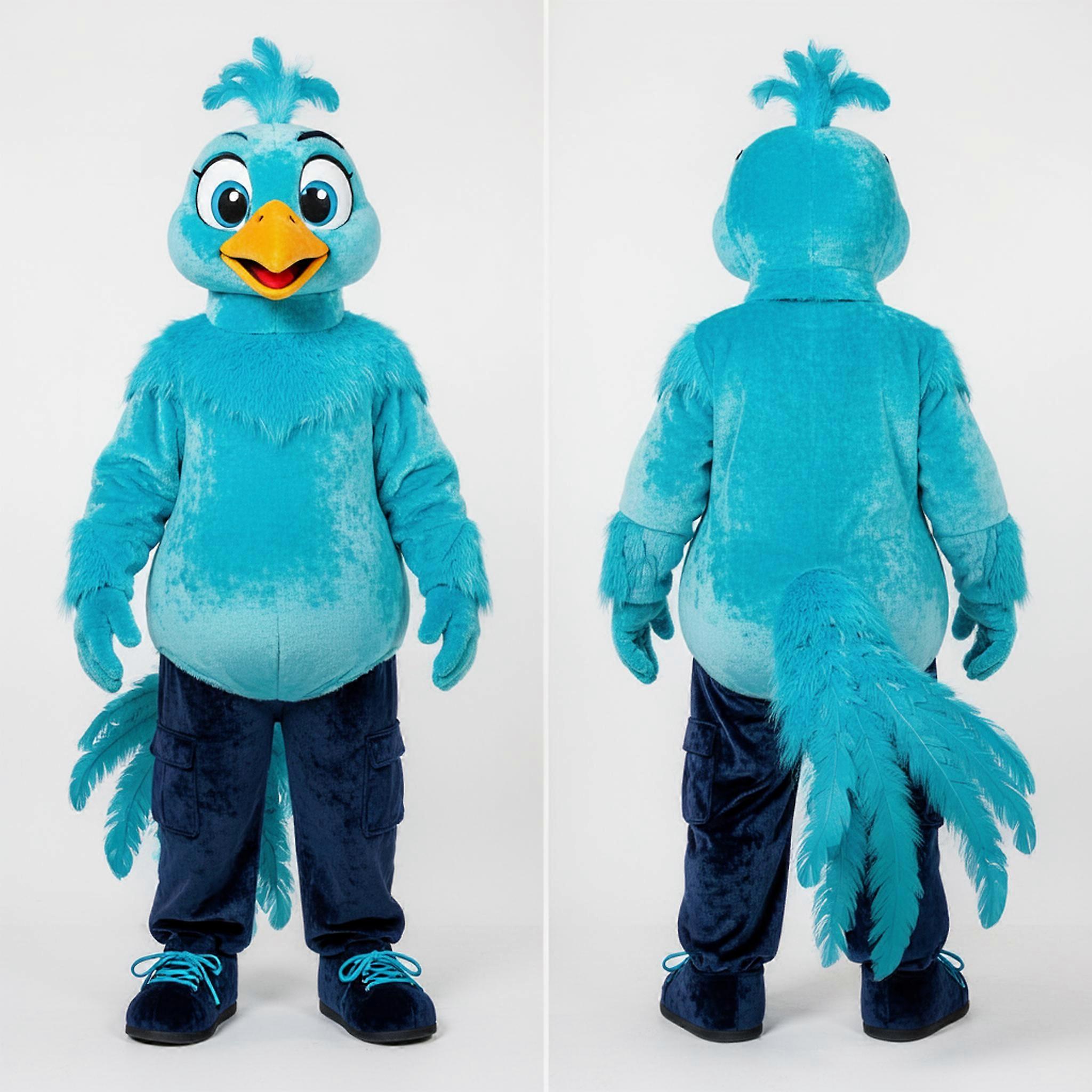 MASTICOT Cyan Feathered Pheasant Mascot