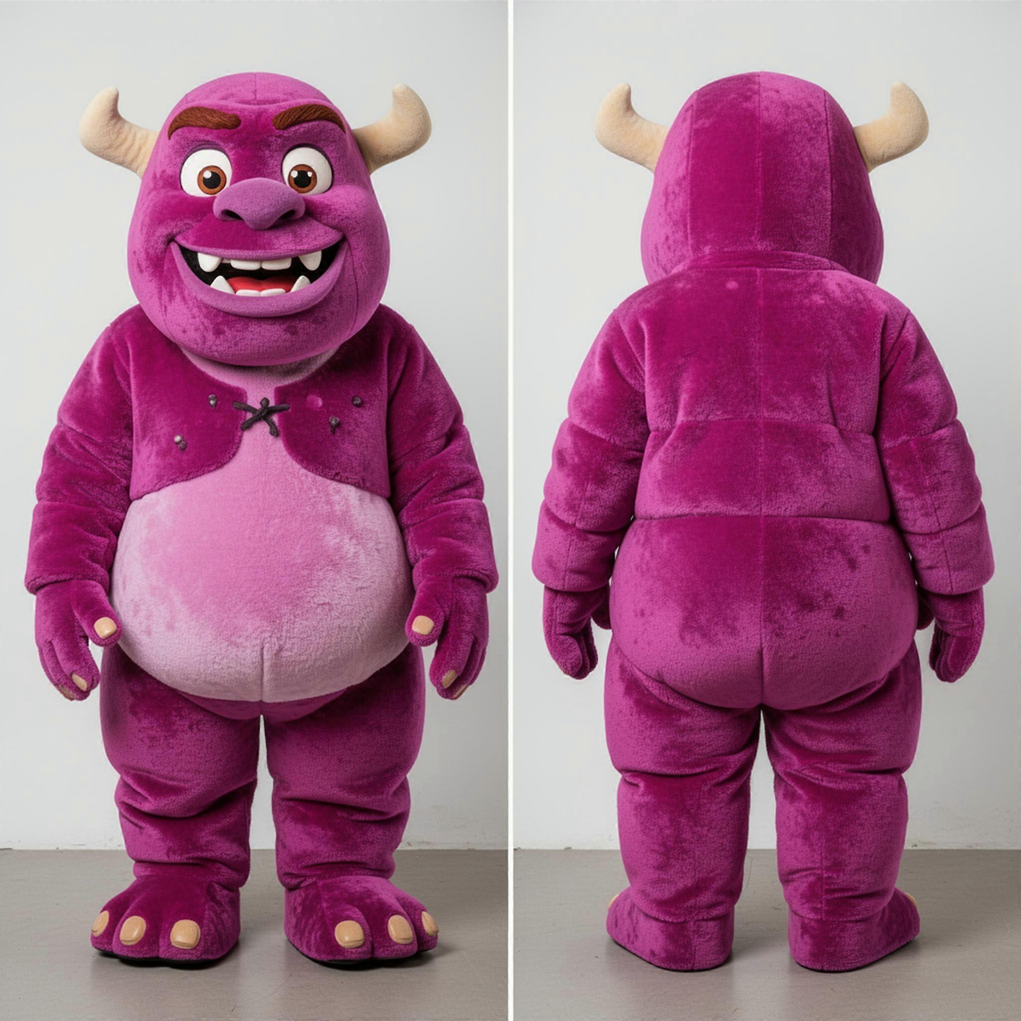 MASTICOT Magenta Cartoon Ogre Mascot