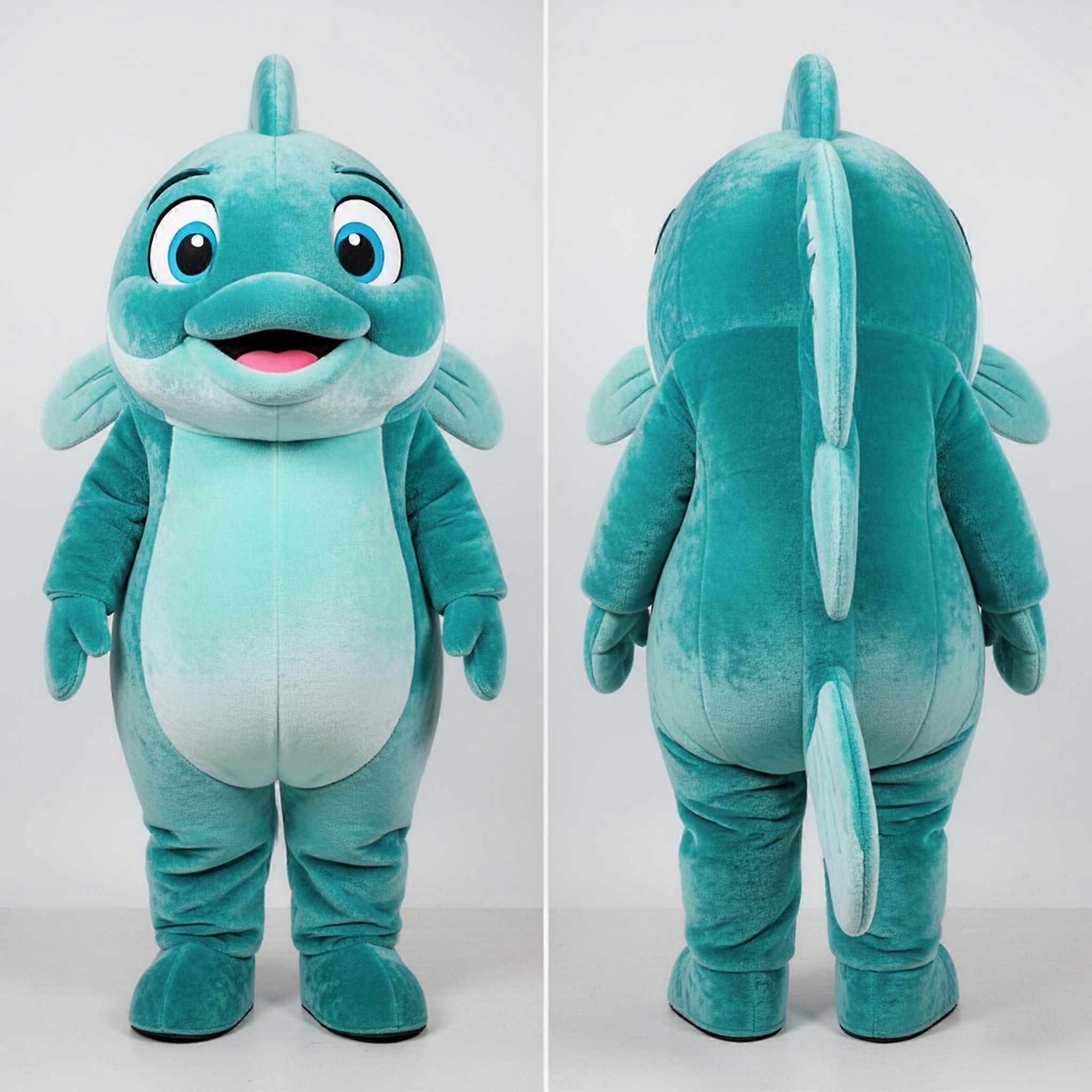 MASTICOT Teal Rounded Fish And Chips Mascot