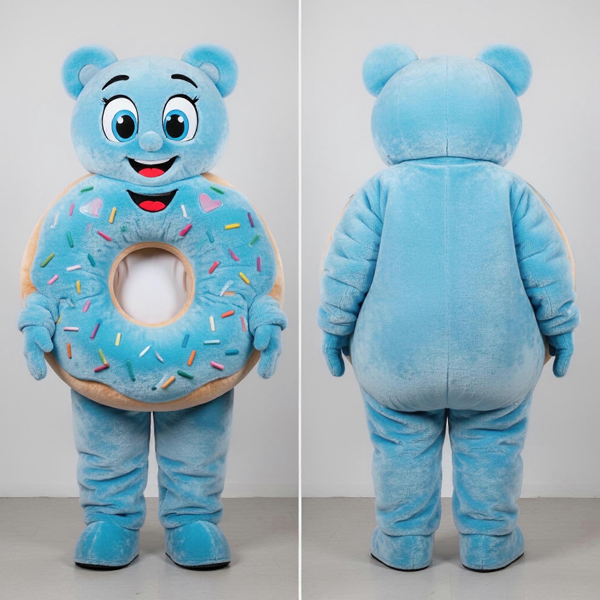 MASTICOT Sky Blue Fluffy Donut Mascot