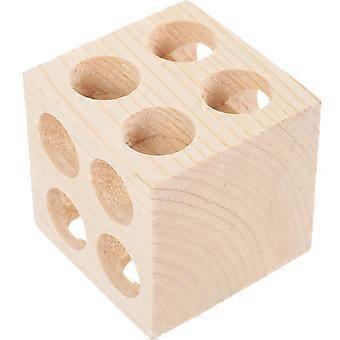 Bird Wooden Block Parrot Chewing Toy for Small Pets Beige Wood