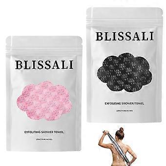 2Pcs Exfoliating Washcloth Towel, Long Dual-Sided Exfoliating Body Scrubber Exfoliator, Back Scrubber Deep Cleansing & Gentle Exfoliation, Quick-Dry