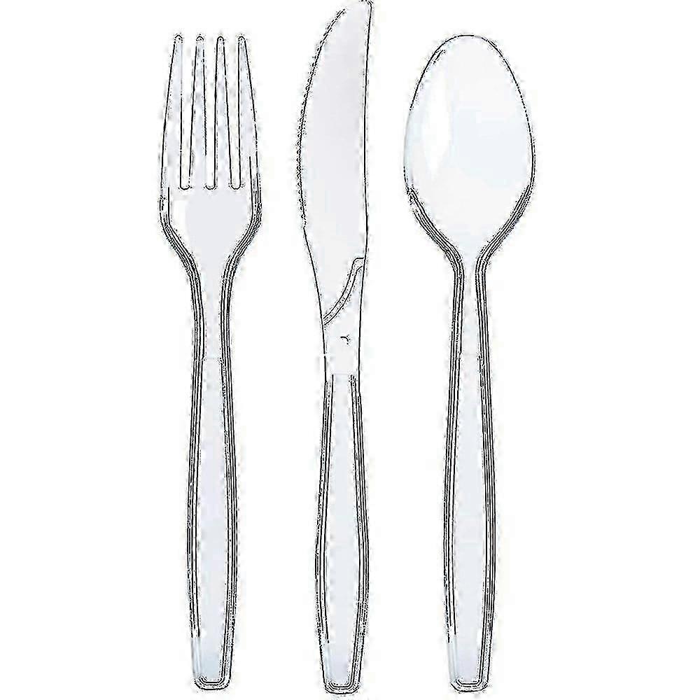 Clear Crystal-Shine Disposable Cutlery Set
