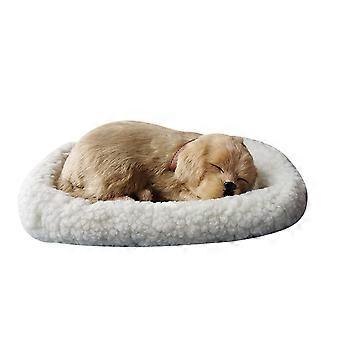 Chat en peluche réaliste et respirant, chien en fourrure avec tapis, décoration créative pour animaux