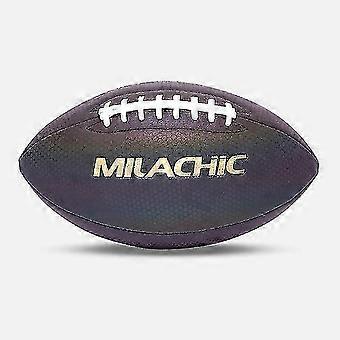 Holographische leuchtende reflektierende Fußballgröße 9 PU Leder Trainingsball leuchtende amerikanische Rugbybälle