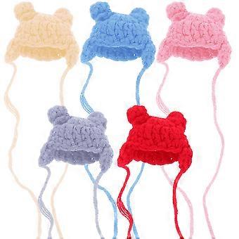Knitting Hat Mini Hat for Decor 10Pcs Assorted Color Cotton Thread Craft Hats
