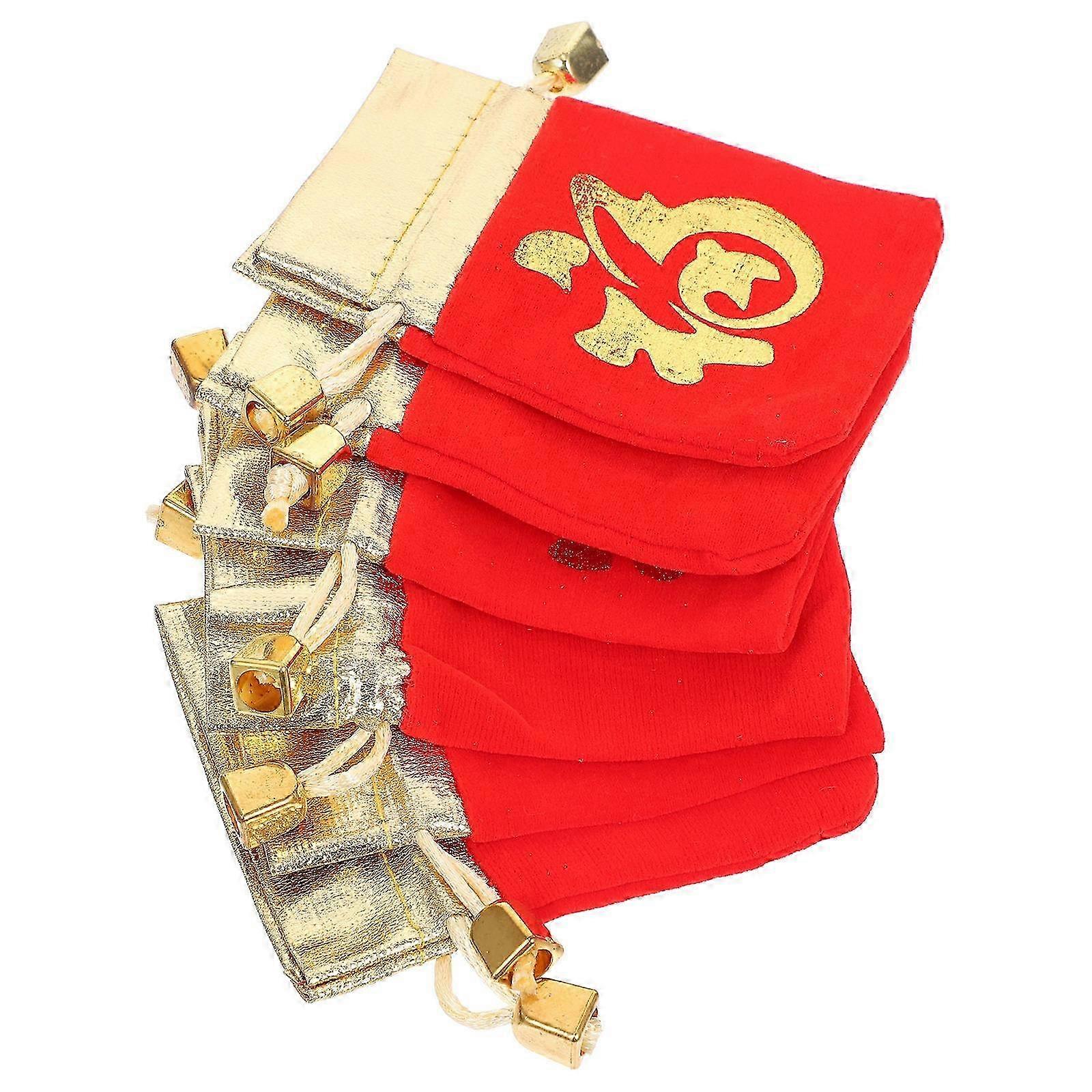 Fu Character Candy Gift Bags 6Pcs Drawstring Packaging