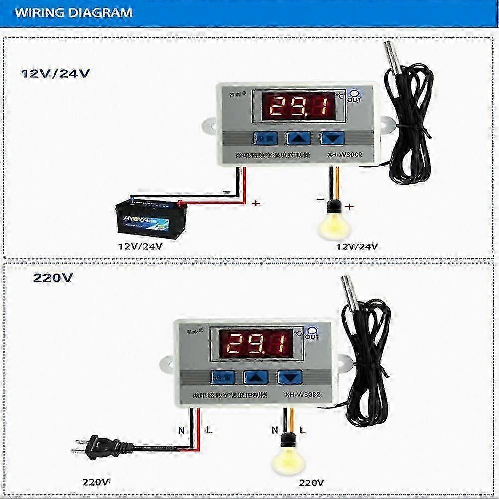 1Pcs Digital Temperature Controller Thermostat Control Switch with Probe(DC12V)