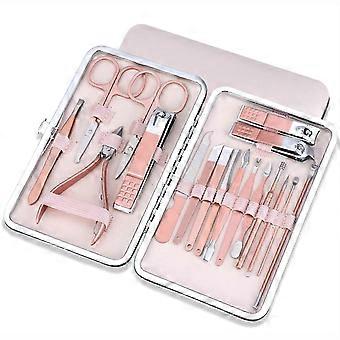 Nagelknippertjes, pedicure set, roestvrijstalen nagelknippers met schaar, tang en etui.
