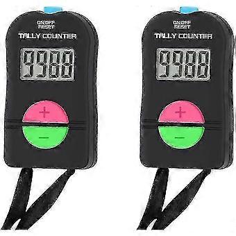 2 pcs digital Hand Calculator, electronic manual calculator with Lanyard add subtract model.B3-Good