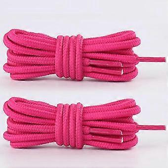 Round athletic shoelaces, 4 length options, 1 pair (2 laces) — polyester blend material Rose red