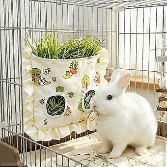 Magnetic Sealing Rabbit Hay Bag Leak-Proof Large Capacity Hay Storage Bag with Hooks Bite Resistant Pet Feeding Bag