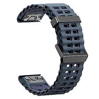 QuickFit 26mm Silicone Strap Watch Band with DualLock Clasp and Breathable Design for Garmin Fenix 8