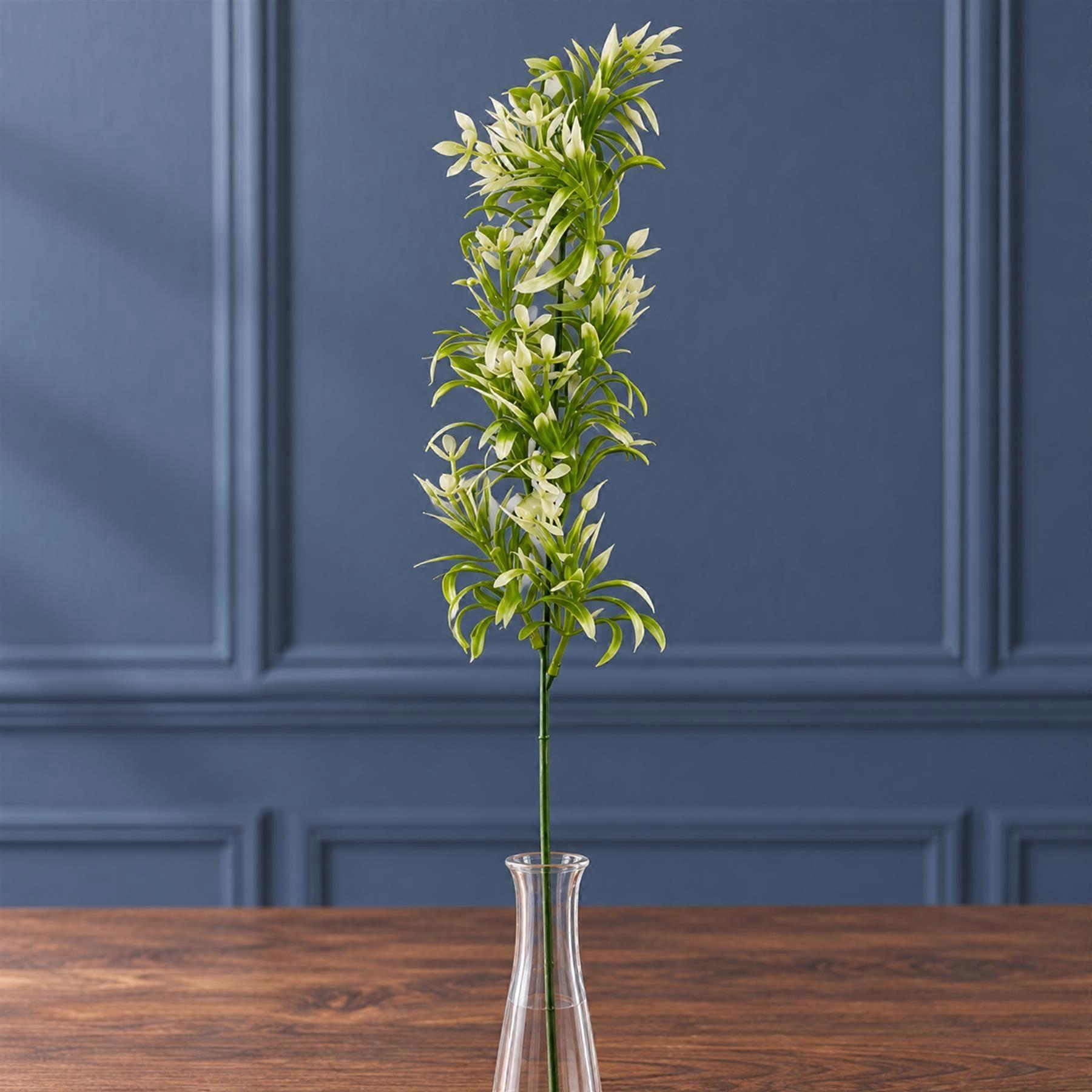 48cm Artificial White Blossom Spray Stem