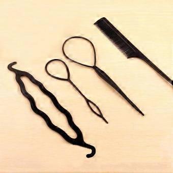 Hair Jewelry 4pcs/set Women's Plastic Braided Twist Styling Bun Maker Clip Hair Accessories
