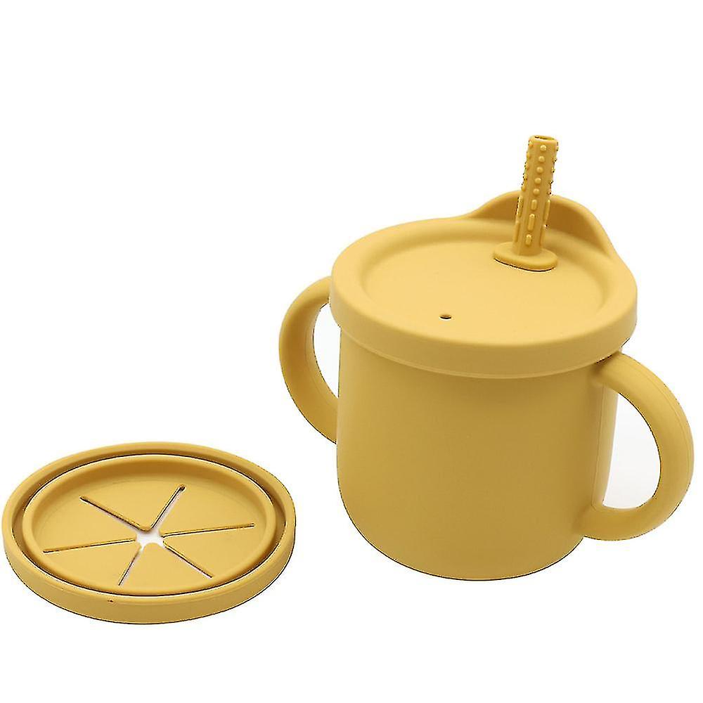 Silicone Sippy Cups For Toddlers, Snack Cups With Straw For Baby