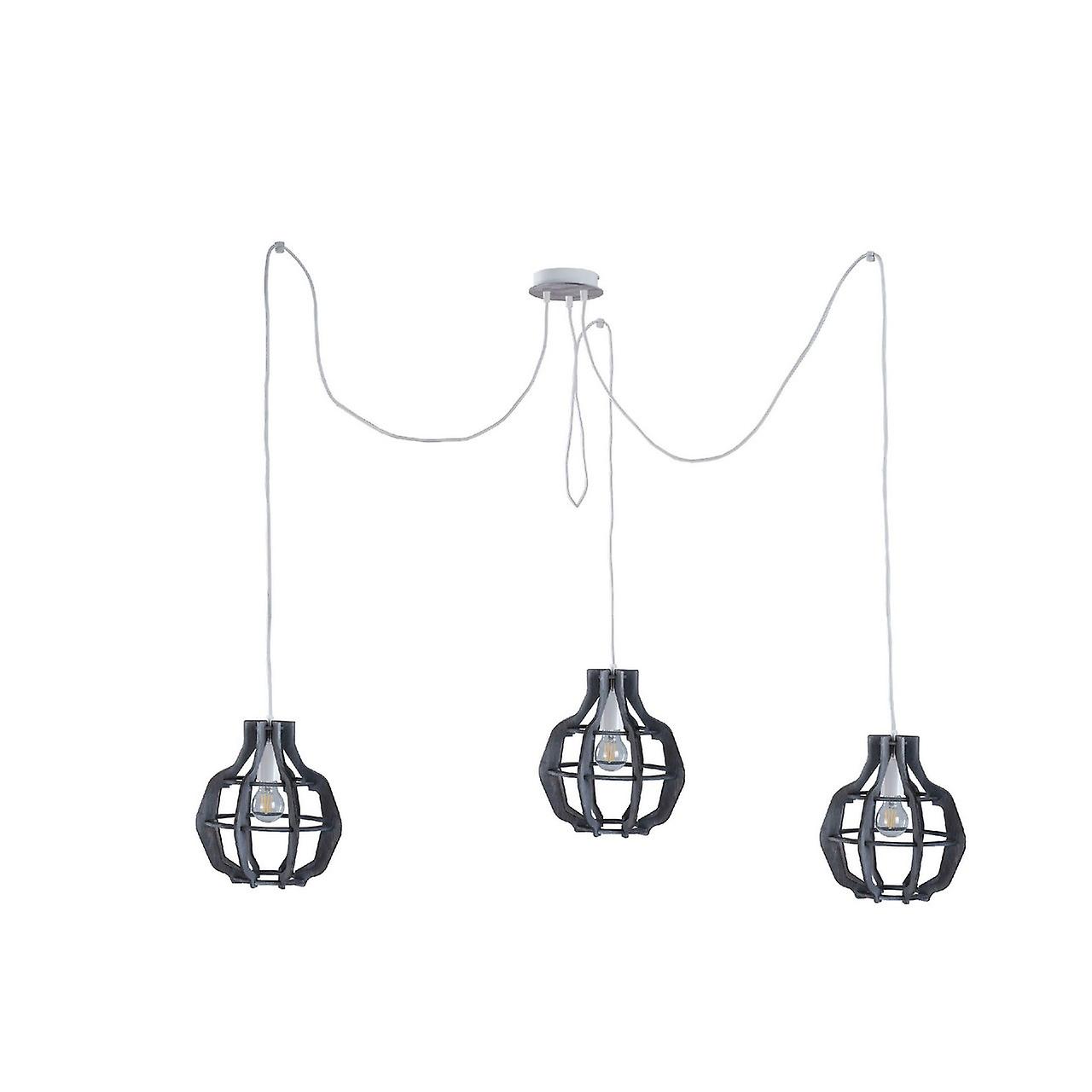 Keter Bento Cluster Pendant Ceiling Light Small Grey, 3x E27