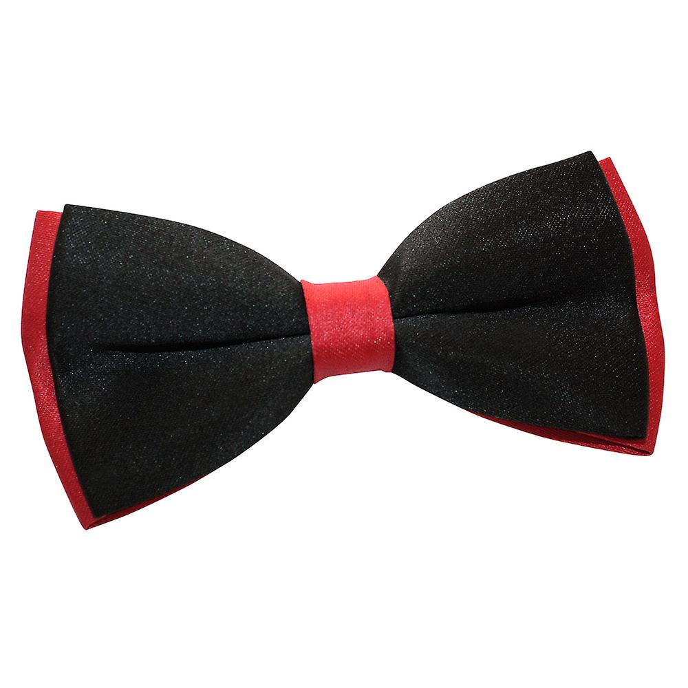 Papillon prelegato in raso nero e rosso