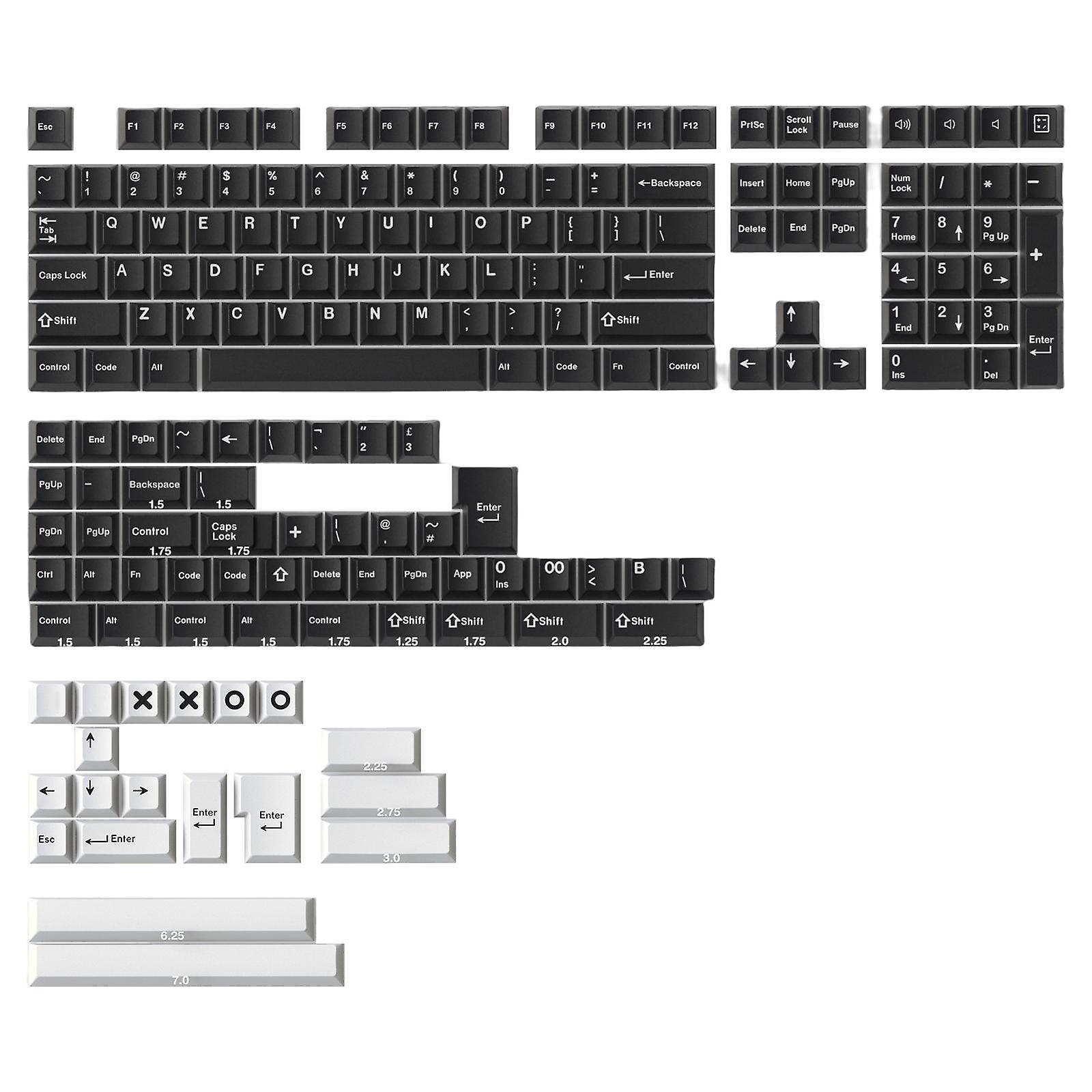 173-Key Keycaps Kit Double Shot for Cherry MX Clone Switch WOB