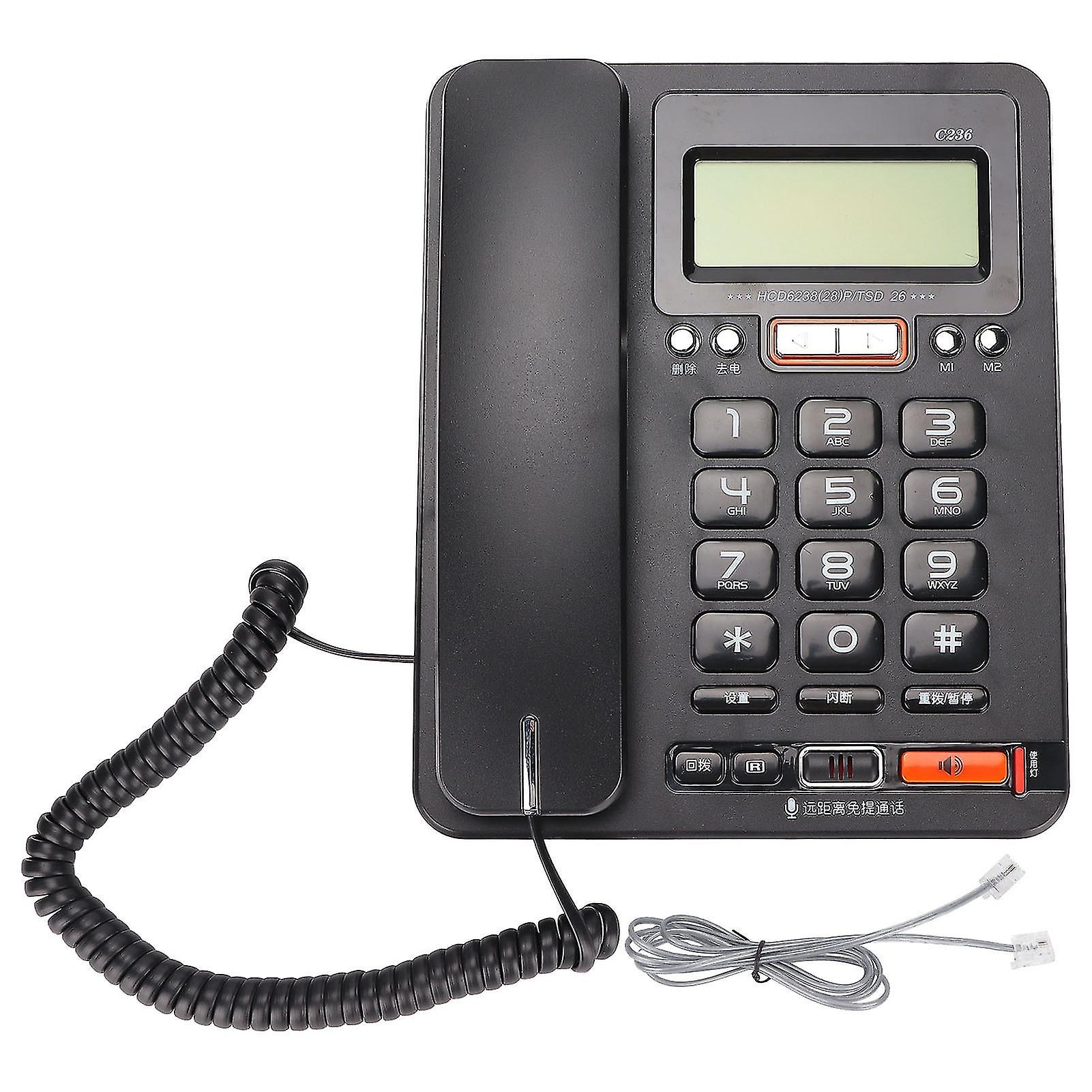 Corded Phone Caller Id Memory Mute Function Voice Prompt Desktop Wired Landline For Home Office