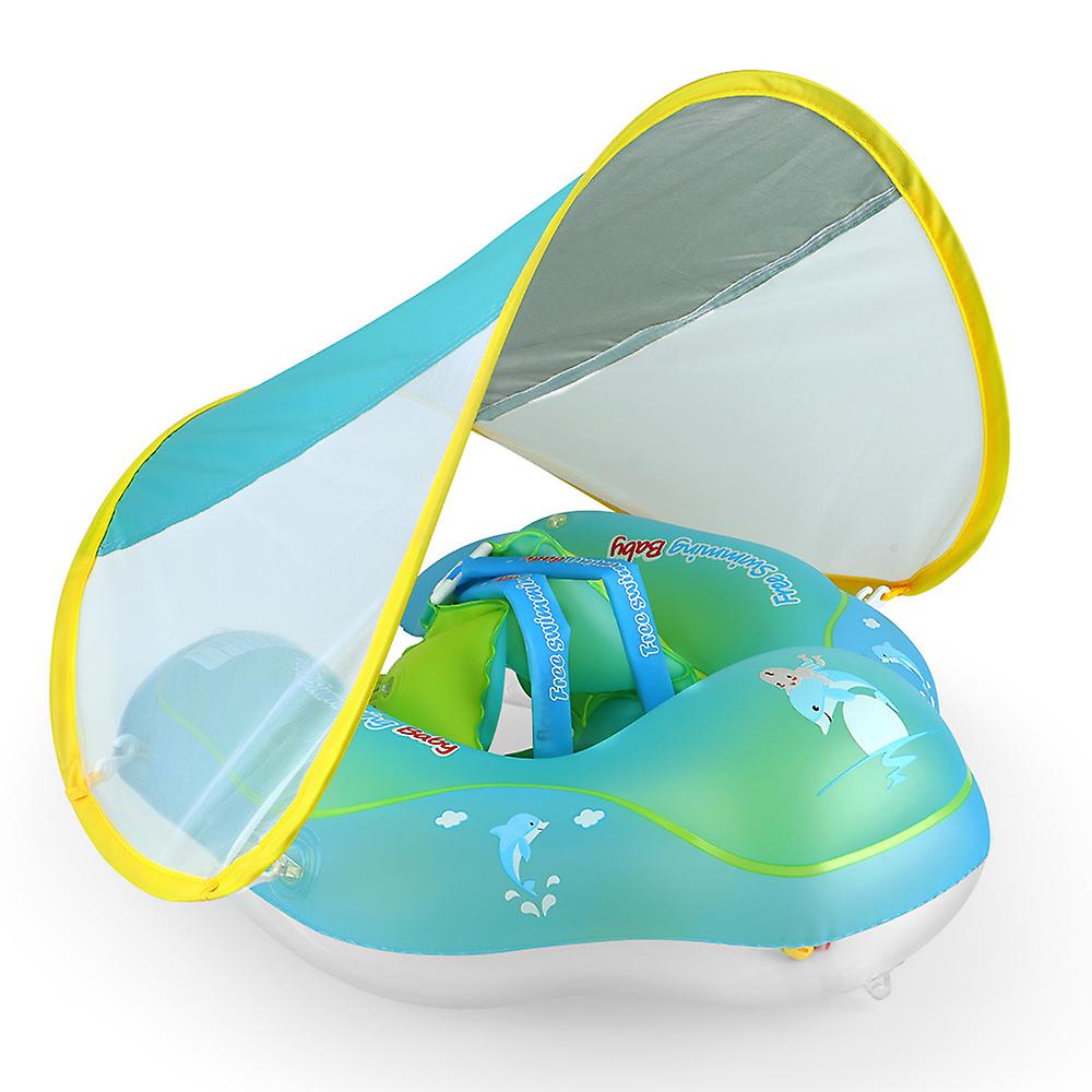Inflatable Baby Swimming Ring With Removable Sun Canopy