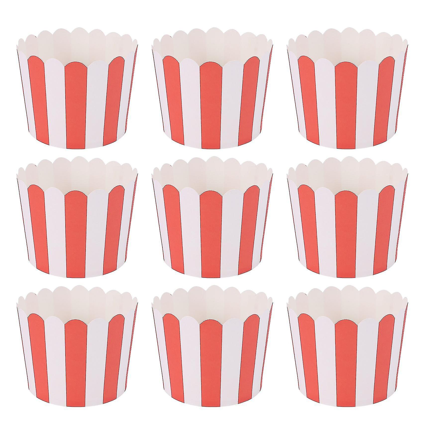 50x Cupcake Wrapper Paper Cake Case Baking Cups Liner Muffin Kitchen Baking Red Stripes