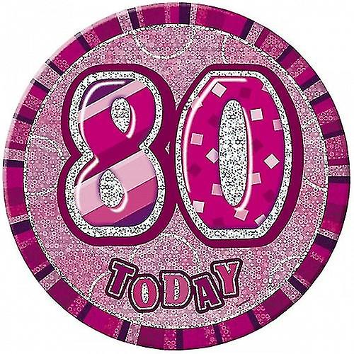 Unique Party Glitz 80th Party Badge