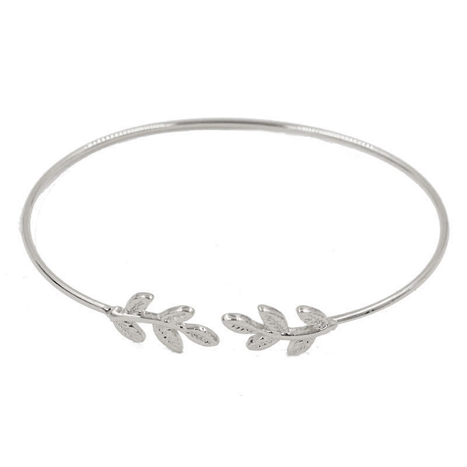 Merryso Women Creative Adjustable Leaf Open Cuff Bangle Bracelet Jewelry Accessory Gift