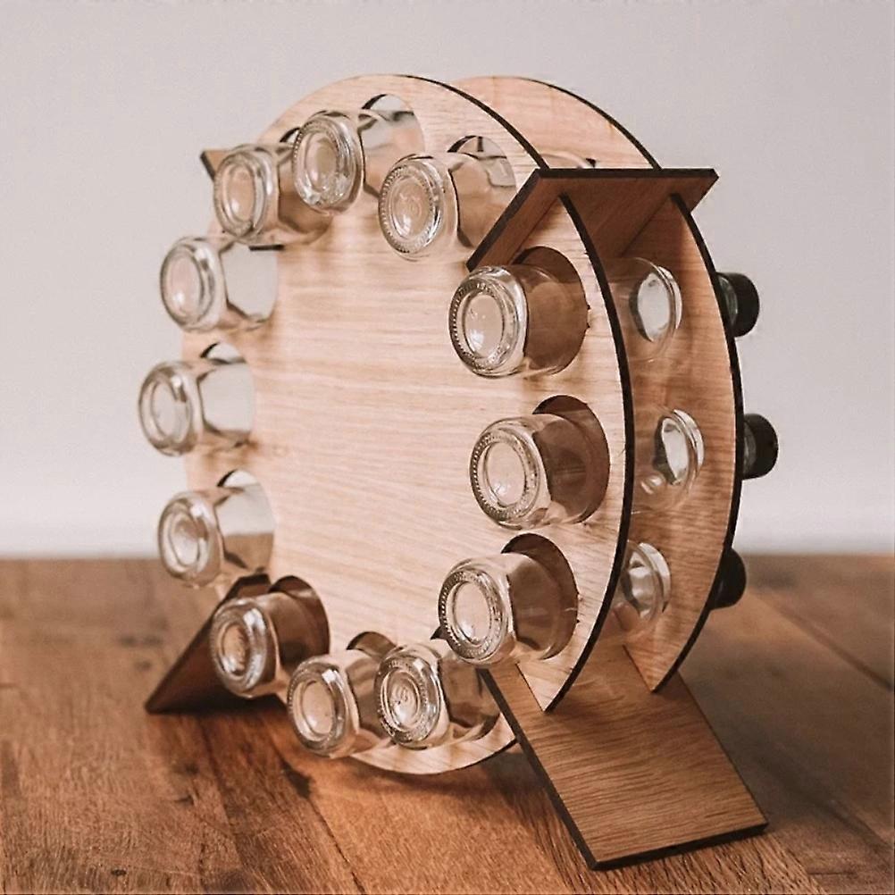 Wooden Xmas Advent Calendar 24-Day Mini Wine Bottle Stand 40x35cm