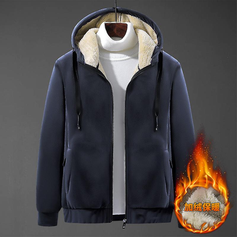 Denim Jacket Qualité Laine D’agneau En Hoodies Hiver Épais Chaud Polaire Fermeture Éclair En Sweat À