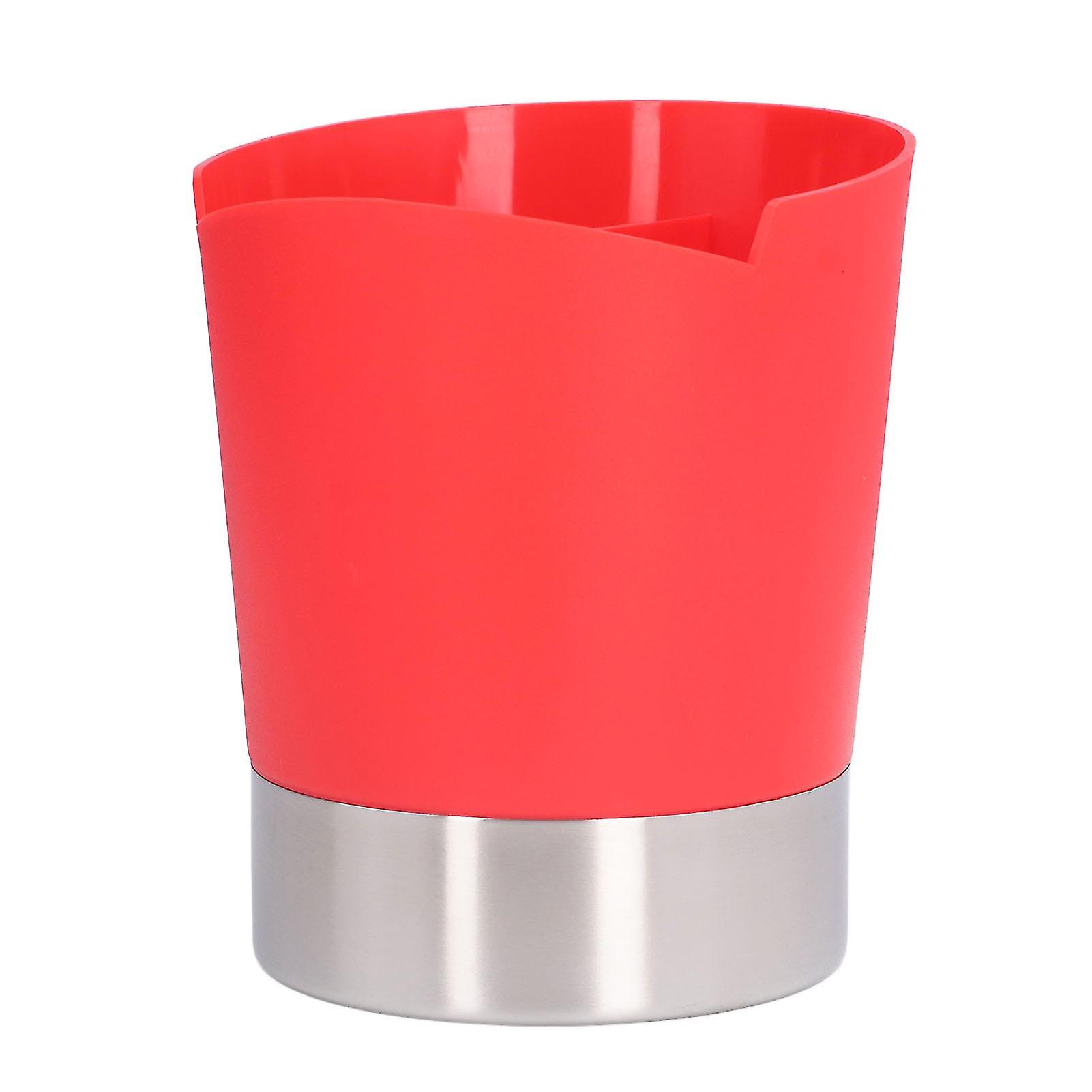 Storage Box 3 Grid Design Compact Size Stainless Steel Base Matte Texture Simple Modern Straw Dispenser