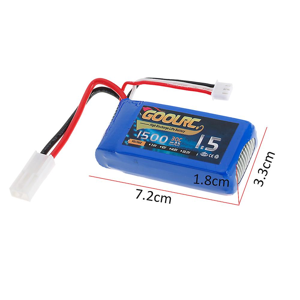 2pcs 7.4v 1500mah 30c Mini Tamiya Plug Lipo Battery