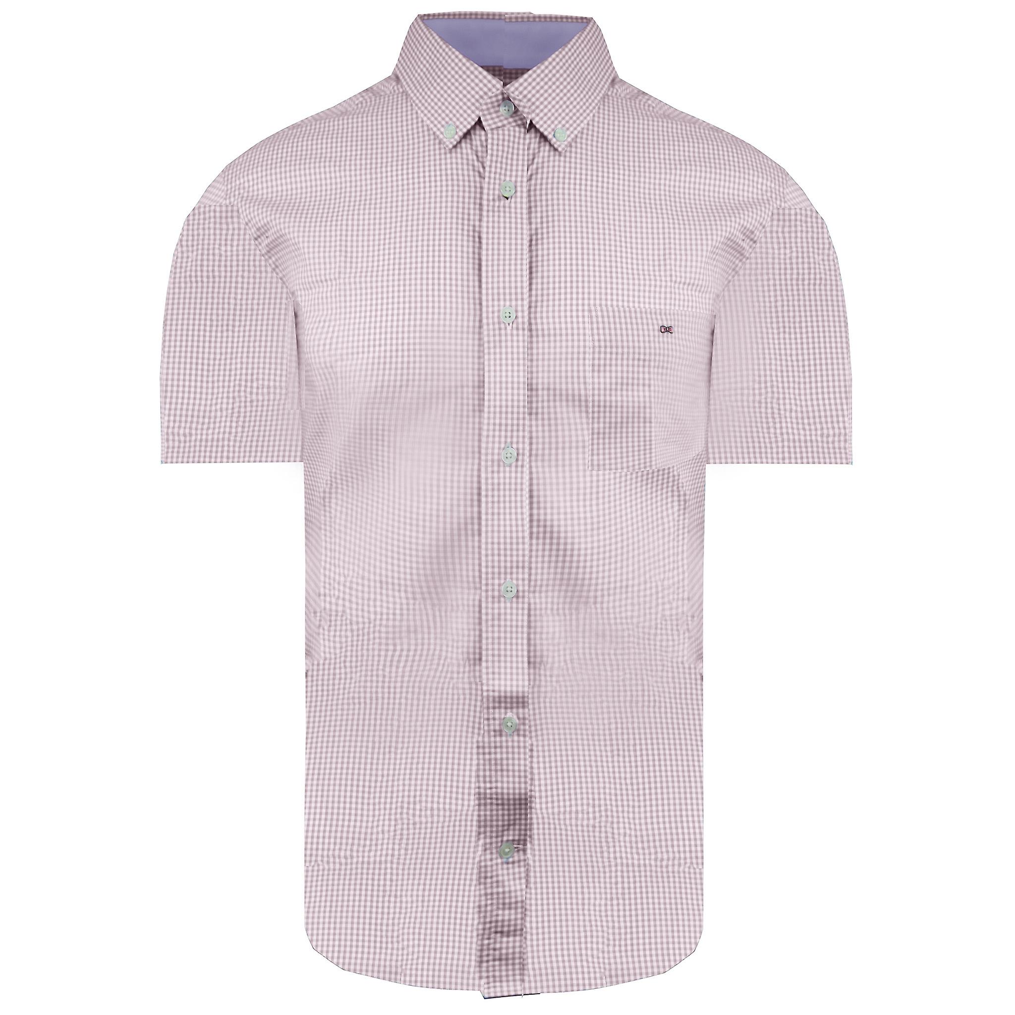 Eden Park Paris Regular Checkered Mens Pink Oxford Shirt 98CHECCE0012 PINK