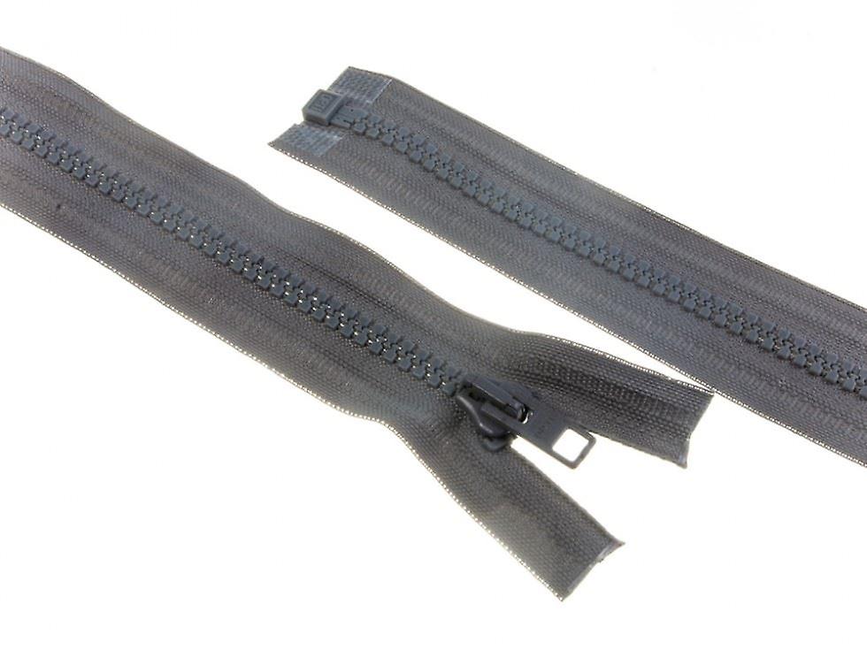 Minerva Plastic Chunky Open End Zips Mid Grey - 60 cm - each